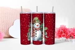 Watercolor snowman Christmas Tumbler sublimation Product Image 2