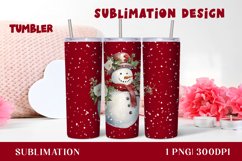 Watercolor snowman Christmas Tumbler sublimation Product Image 1