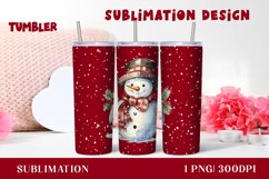 Watercolor snowman Christmas Tumbler sublimation Product Image 1