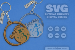 Snowman Keychain SVG Product Image 1