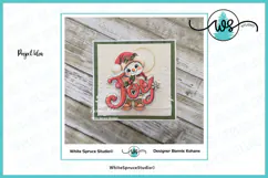Snowman with Blank Sign & Christmas Sayings PNG Product Image 9