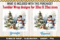 Snowman with Christmas gifts - Christmas Tumbler Wrap 300dpi Product Image 3