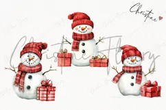 Watercolor Snowman With Gifts | Christmas PNG Product Image 3