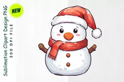 Snowman with “Let it Snow" Sign & Hat Clipart Product Image 1