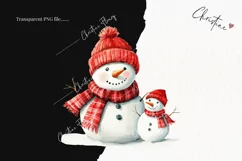 Watercolor Snowman Family | Christmas PNG Product Image 2
