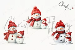Watercolor Snowman Family | Christmas PNG Product Image 3