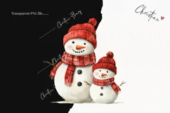 Watercolor Snowman Family | Christmas PNG Product Image 2