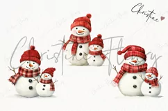 Watercolor Snowman Family | Christmas PNG Product Image 3