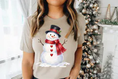 Christmas Snowman with Red Hearts PNG Product Image 3