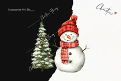 Watercolor Snowman Christmas Tree | Christmas PNG Product Image 2