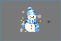Christmas snowmen png clipart| Watercolor cute snowmen PNG Product Image 2