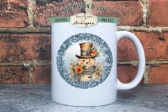 Rustic Snowman Blue Wind Spinner Sublimation Design Product Image 3