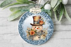 Rustic Snowman Blue Wind Spinner Sublimation Design Product Image 4