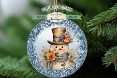 Rustic Snowman Blue Wind Spinner Sublimation Design Product Image 2