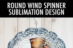 Rustic Snowman Blue Wind Spinner Sublimation Design Product Image 5
