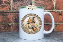 Rustic Snowman with Rose Wind Spinner Sublimation Design Product Image 3