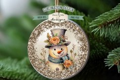 Rustic Snowman with Rose Wind Spinner Sublimation Design Product Image 2