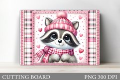 Valentines Raccoon Cutting Board. Valentines Cutting Board Product Image 1