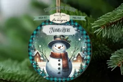 Snowmen In Night Village Christmas Ornament Design PNG Files Product Image 3
