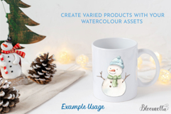 Watercolour Snowman Clipart Snowmen Assets Christmas Product Image 4