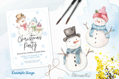 Watercolour Snowman Clipart Snowmen Assets Christmas Product Image 6
