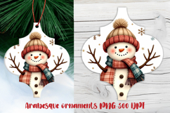 Arabesque Christmas snowman ornament PNG | Christmas design Product Image 1