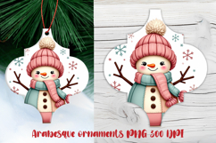 Arabesque Christmas snowman ornament PNG | Christmas design Product Image 1