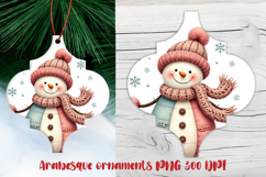 Arabesque Christmas snowman ornament PNG | Christmas design Product Image 1