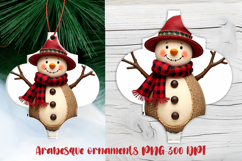 Arabesque Christmas snowman ornament PNG | Christmas design Product Image 1