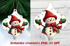 Arabesque Christmas snowman ornament PNG | Christmas design Product Image 1