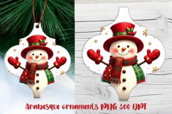 Arabesque Christmas snowman ornament PNG | Christmas design Product Image 1