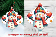 Arabesque Christmas snowman ornament PNG | Christmas design Product Image 1