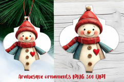 Arabesque Christmas snowman ornament PNG | Christmas design Product Image 1