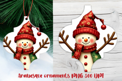 Arabesque Christmas snowman ornament PNG | Christmas design Product Image 1
