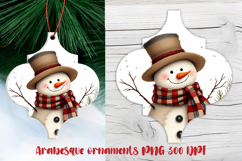 Arabesque Christmas snowman ornament PNG | Christmas design Product Image 1