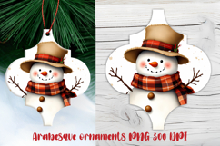 Arabesque Christmas snowman ornament PNG | Christmas design Product Image 1