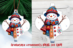 Arabesque Christmas snowman ornament PNG | Christmas design Product Image 1