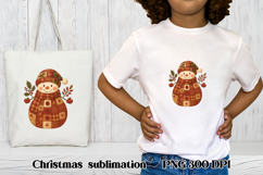Cute Christmas snowman clipart PNG | Christmas Patchwork PNG Product Image 1