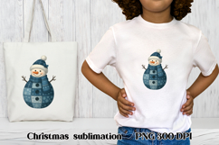 Cute Christmas snowman clipart PNG | Christmas Patchwork PNG Product Image 1