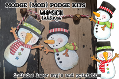 Snowman Duo Mod Podge Ornaments SVG and Printables Product Image 1