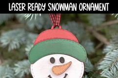 Snowman Face Ornament Laser Ready SVG | Holiday Laser SVG Product Image 2