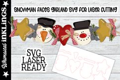 Snowman Faces Garland SVG For Laser Cutting Product Image 1