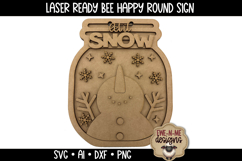 Let It Snow Snowman Door Hanger | Winter Mason Jar Laser SVG Product Image 4