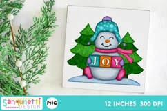 Snowman Joy Winter and Christmas PNG Sublimation Product Image 1