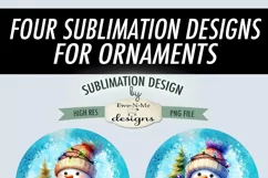 Snowman Tangled In Lights Ornament Designs | 4 PNG Files Product Image 6