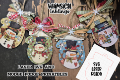 Snowman Mitten Ornaments Mod Podge SVG Product Image 1