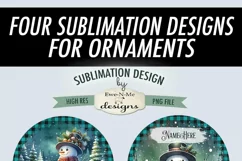 Snowmen In Night Village Christmas Ornament Design PNG Files Product Image 6