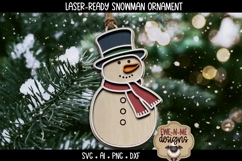 Snowman Ornament Laser Ready SVG |Christmas Laser SVG Product Image 1