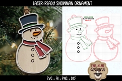 Snowman Ornament Laser Ready SVG |Christmas Laser SVG Product Image 2
