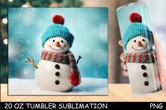 Cute Snowman Tumbler Sublimation | 3d Tumbler Wrap Product Image 1